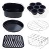 6Pcs Air Fryer Baking Rack Stainless Steel Silicone Reusable Pizza Cake BBQ Baking for 5.8Qt Air Fryer Oven Accessory