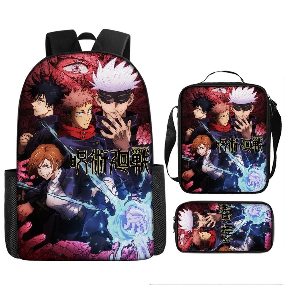 Spell Return Battle School Bag Elementary School Student Animation Backpack Large Capacity Three-piece Set