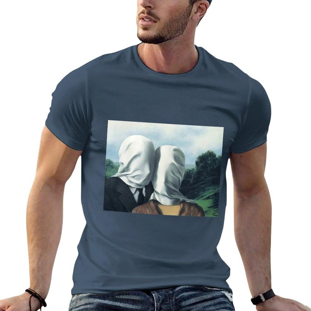 ren magritte surrealism art TShirt Casual Basic Short Sleeve TShirt