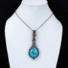 Gorgeous Turquoise Gemstone Pure Copper Wire Wrapped Handmade Pendant Jewelry
