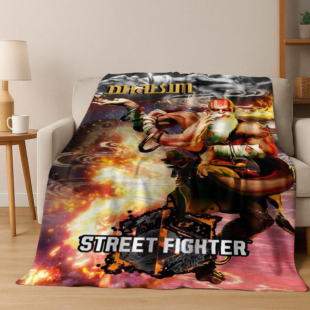 

Ретро Street Fighter 6 Персонажи Игра Чун-Ли Арт Фланелевое Одеяло, Уютное Мягкое Плед для Дома Спальни Кровати Дивана Покрытие Дети 75x90cm