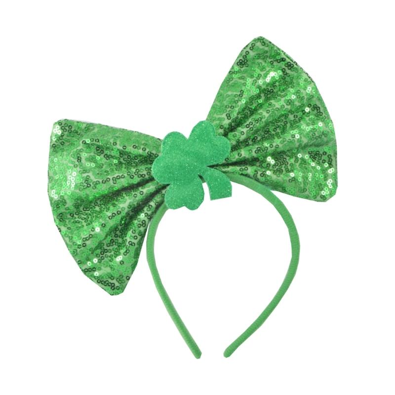 Green Hair Hoop Fun and Lucky Irish Hat Bopper for Patricks Day Festivities