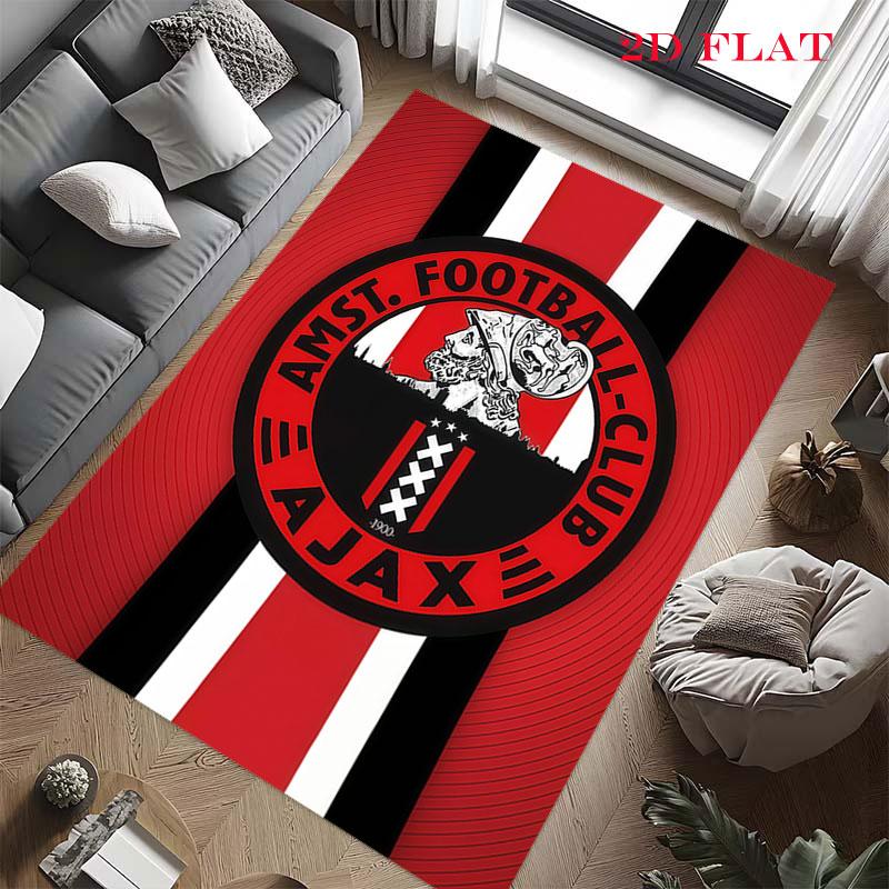 Tappeto AFC Ajax per Soggiorno Camera da Letto Casa Decorazione Divano, Tappetino Antiscivolo per Giochi Bambini