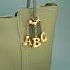 Gold Bubble Initial Keychain Letter Bag Charm for Women DIY Alphabet Purses Handbag Pendant School Backpack Gift Key Accessories
