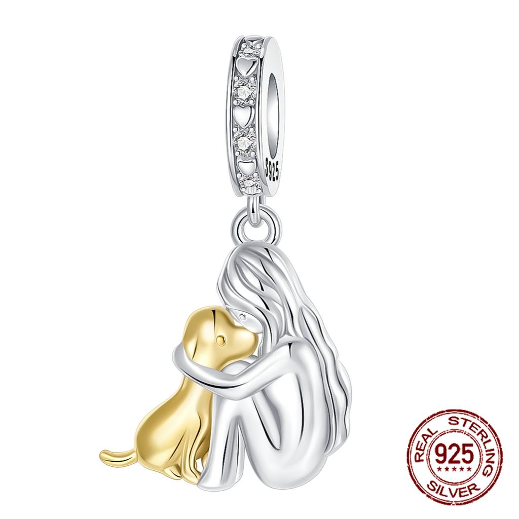 925 Silver Statue of Liberty Chameleon Skull Puppy Pendant Charm for Women DIY Jewelry Gift Fit Original Bracelets