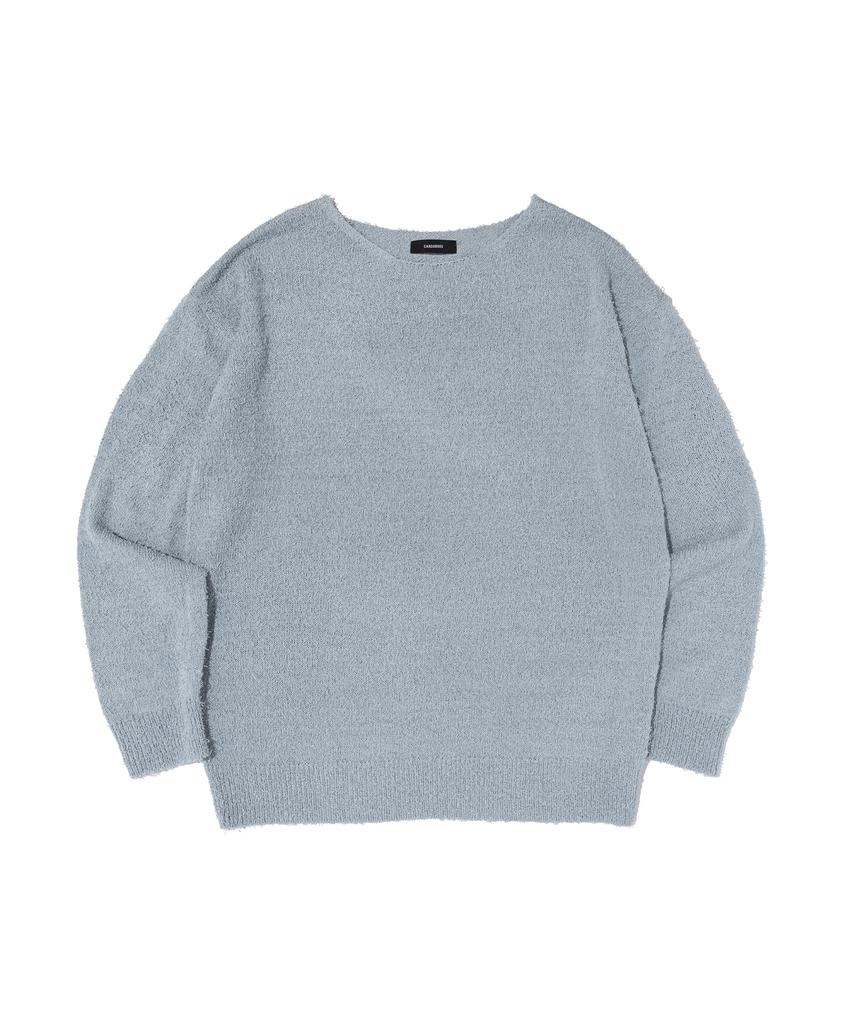 CARGOBROS Boucle Round Long Sleeve Knit (Blue)