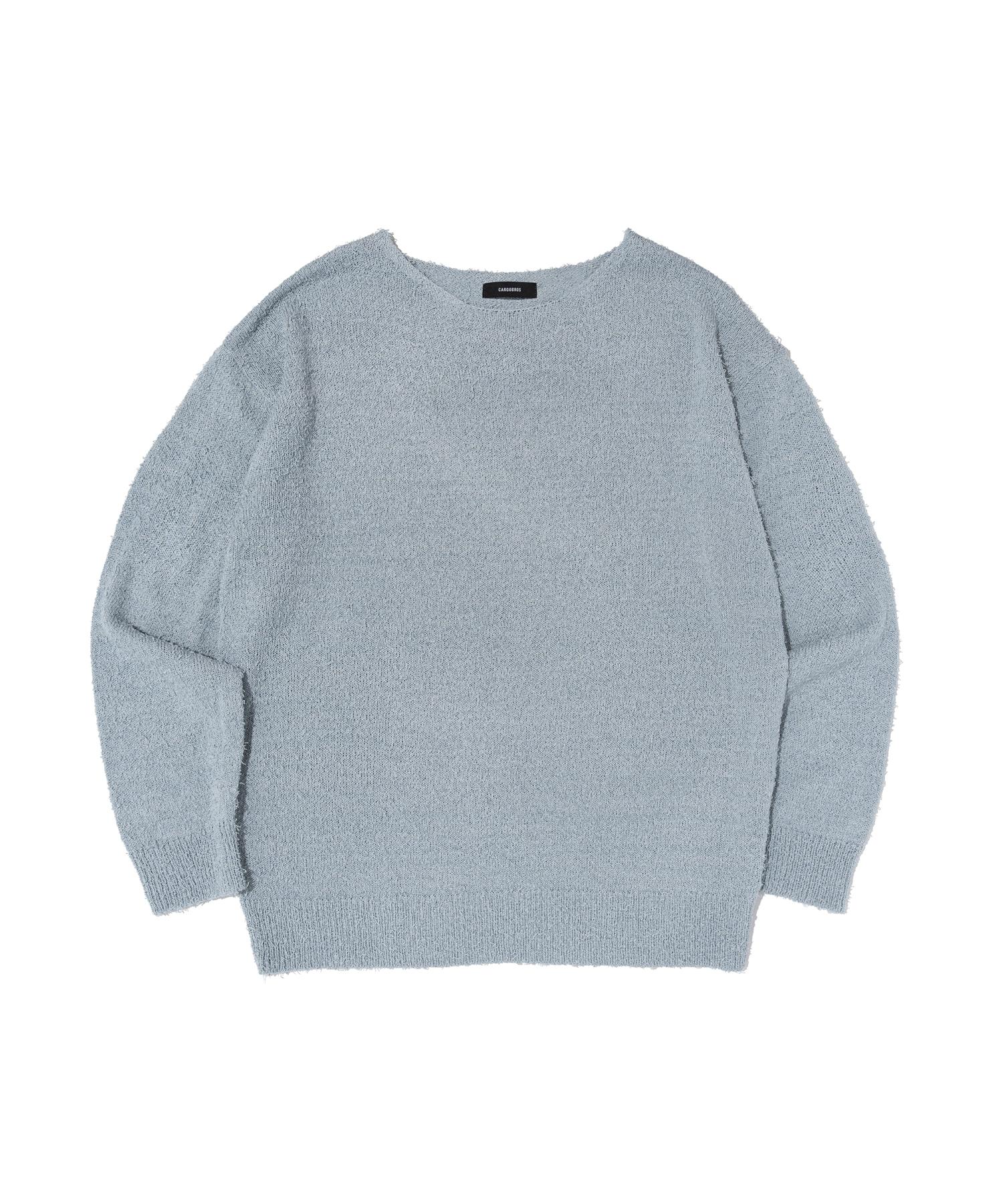 Cargo Bros Boucle Round Long Sleeve Knit (Blue) Free