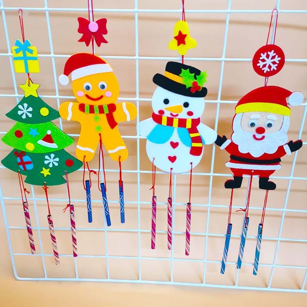 Stickers DIY Ornaments For Kids Children Christmas Toys Wind Chimes Windbell Christmas Decoration