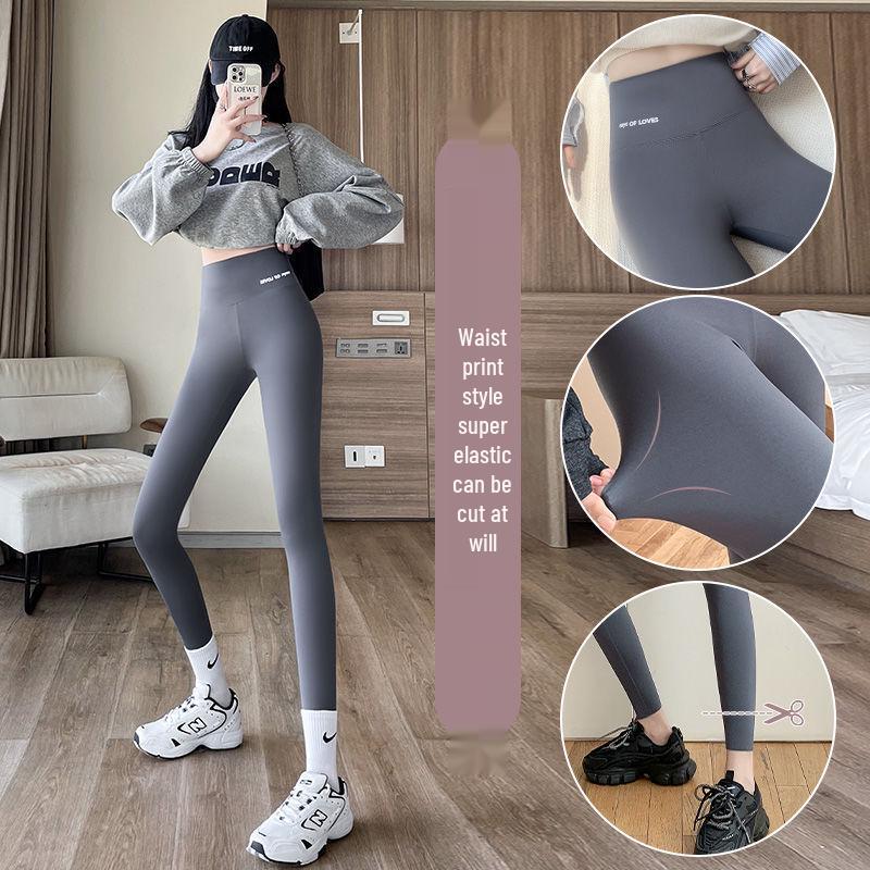 

Shark Pants Women s High Waist Yoga Leggings with Tummy Control and Fleece Lining for Spring, Autumn, and Summer. L 52-62kg