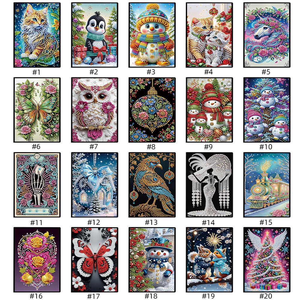 50-Page A5 Size Diamond Painting Diary Book Diamond Painting Notebook Set for Adults Beginners Holiday Birthday Gift
