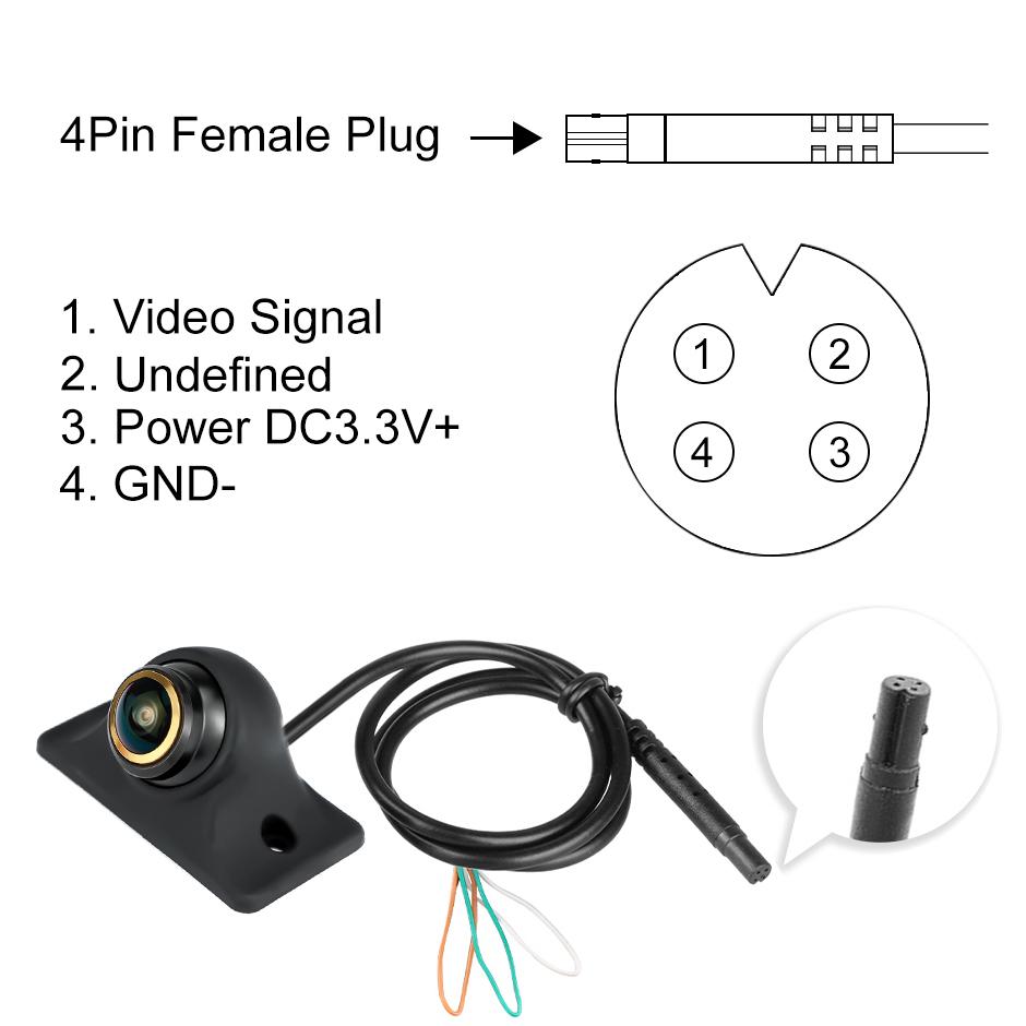 Telecamera posteriore per auto a occhio di pesce dorata a 170 gradi 720P/1080P Visione notturna Retromarcia AHD CVBS Telecamera di backup per retromarcia Regolabile a 360 gradi