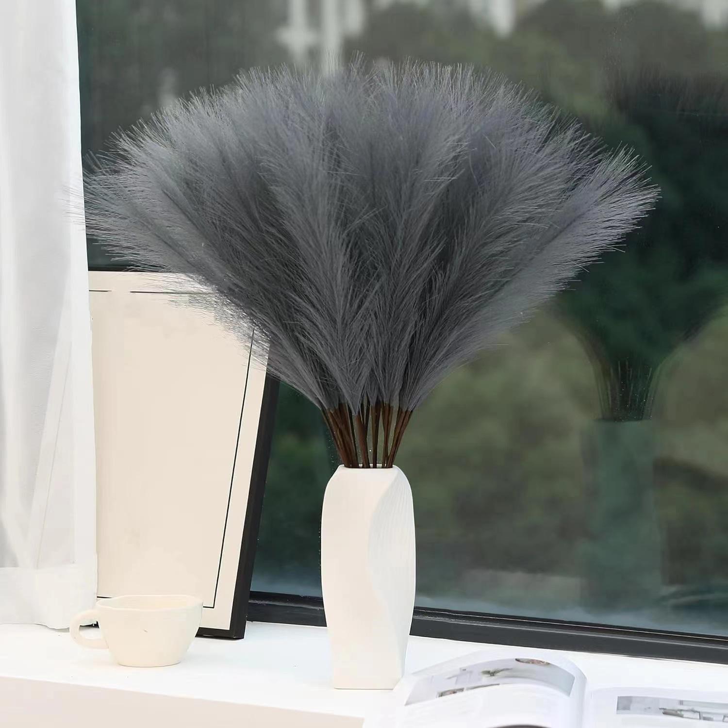 

Пампасная трава 55см/22дюйма Искусственная пампасная трава Декор для комнаты Свадебное оформление 10pcs серый