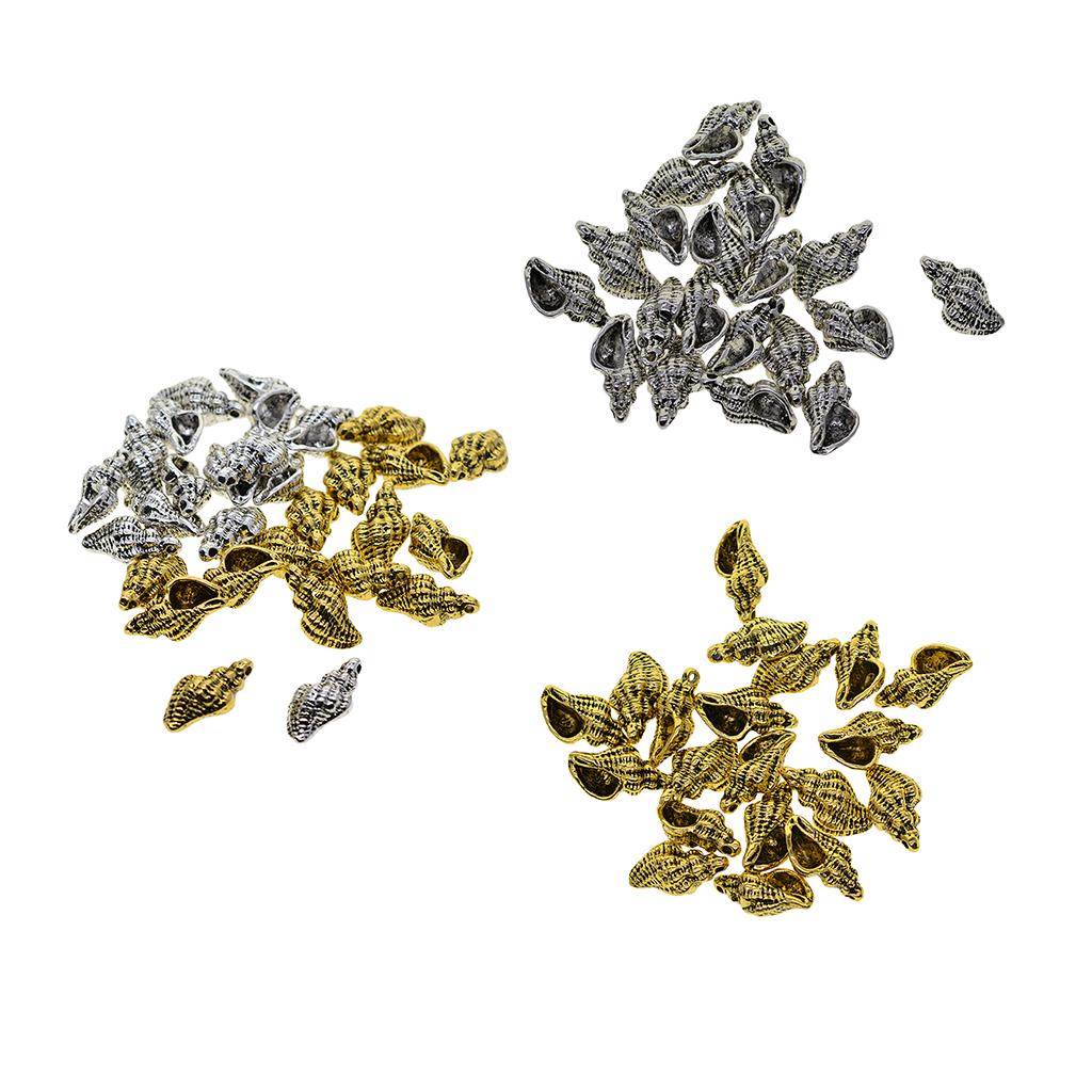 20 Stück Antik 3D nautisch MEER Muschel Anhänger DIY Herstellung Silber