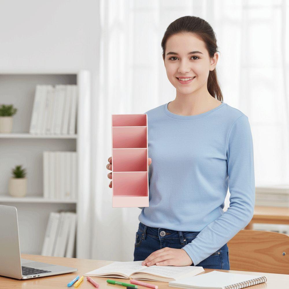 Plastic Material Plastic Pen Holder Oblique Insertion Type Desktop Organizer  Students