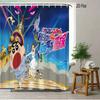Crayon Shin-Chan Cheese & Shiro 2D Print Waterproof Shower Curtain, Cute Cartoon Bathroom Decor With Hooks