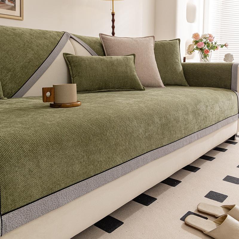 New Sofa Cover Universal In All Seasons, Simple Modern Non-Slip Seat Cushion, Chenille Sofa Cushion Cover Cloth Towel