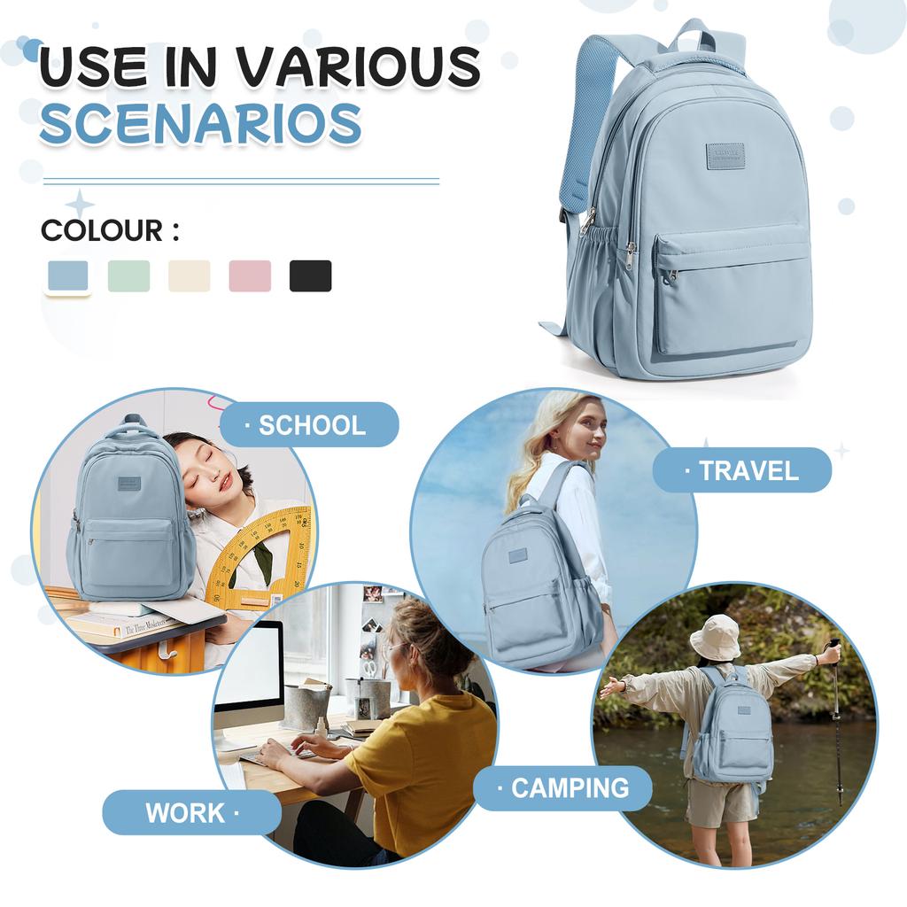 New Fashionable High Capacity College Backpack, Trendy Laptop School Bag, Cute Girl Travel Book Bag High School Casual Backpack