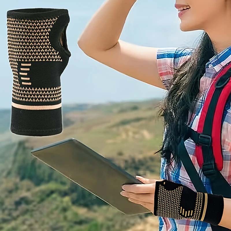 2 Stück Handfläche Nylon Gestrickt Sport Druck Anti Twist Kupferion Handfläche Handgelenk Atmungsaktiv Druck