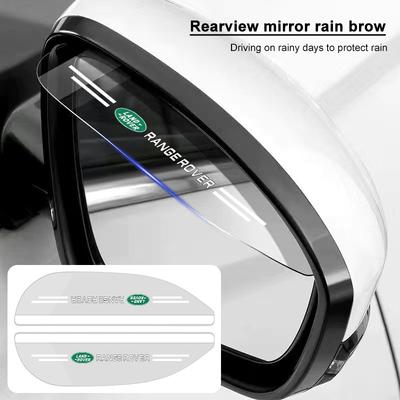 2pcs Car Side Rearview Mirror Guard Cover Rain Eyebrow Covers Stickers for Emblem Freelander 3 SVR L320 L330 Defender Range Rover Evoque