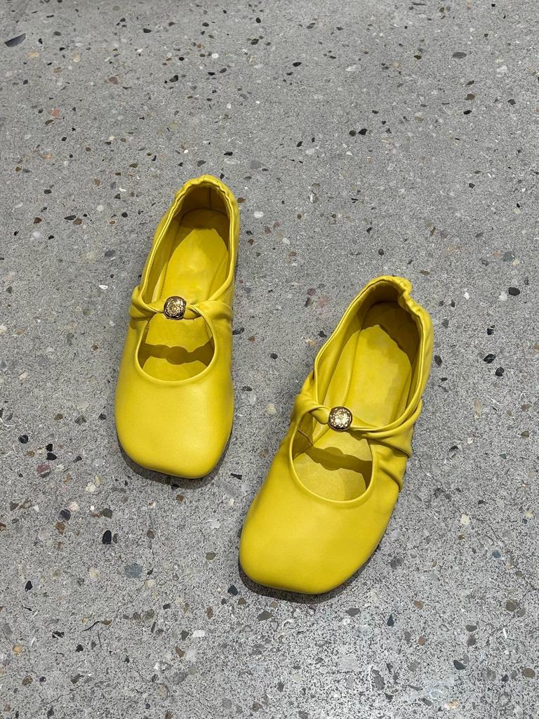 Punkt zweites Haar! Mode vielseitige neue quadratische Kopf plissierte flache Ballerinas Damen Mary Jane Schuhe Oma Schuhe Herbst