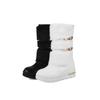 Waterproof Winter Shoes Women Platform Snow Boots Warm Fur Plush Casual Wedge Mid-Calf Boots Girls Black White Shoes Ladies33-43