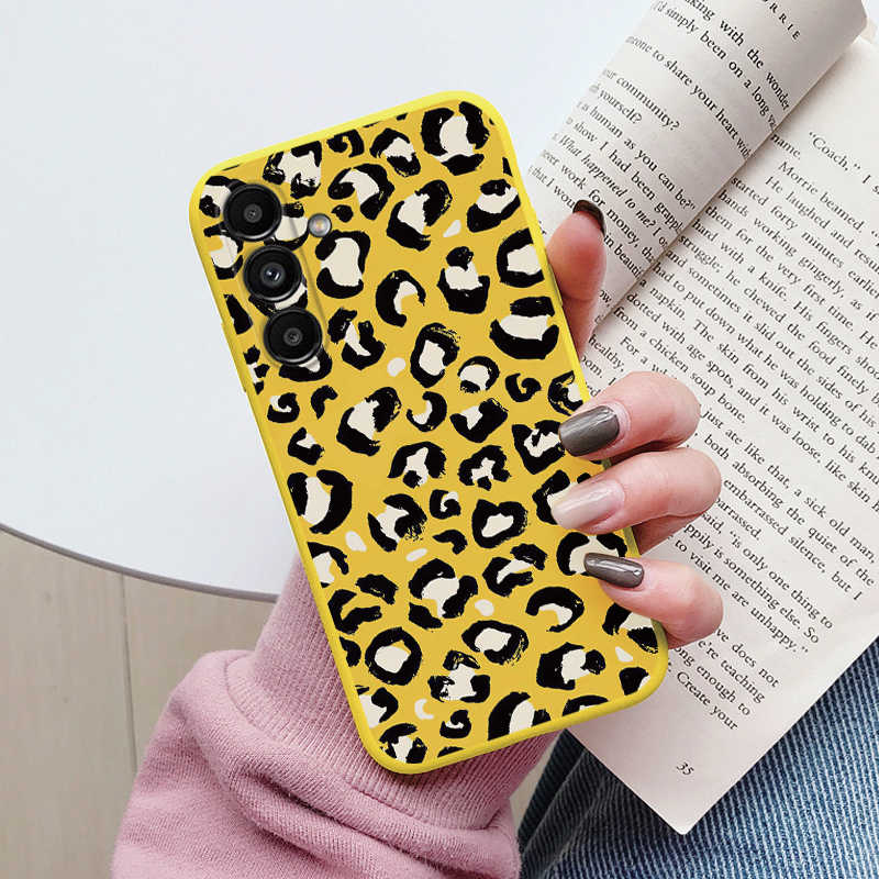 Leopard Case For Samsung Galaxy S25 S24 S23 S22 FE S25+ S24+ S23+ S22+ Plus S 25 Ultra Phone Cover Shockproof Soft TPU Fundas