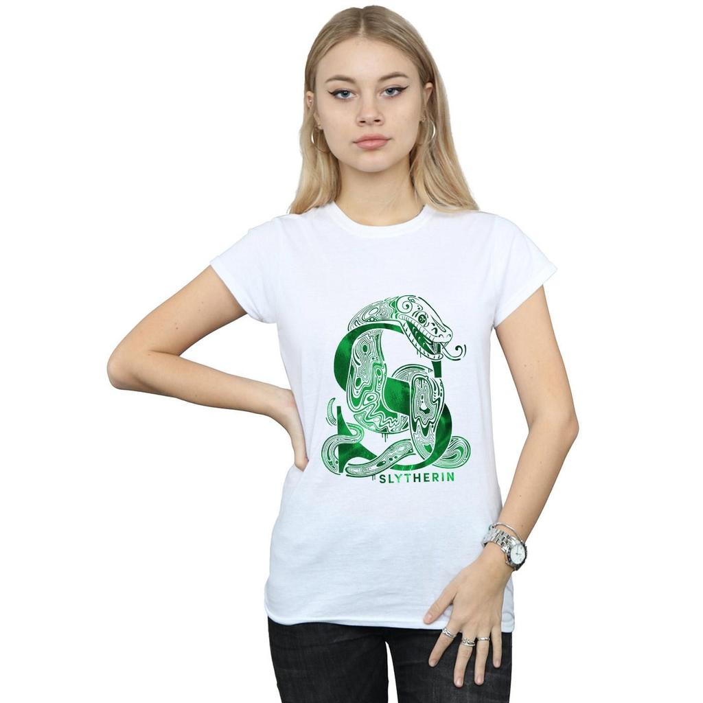 Harry Potter Womens/Ladies Slytherin Snake Cotton T-Shirt