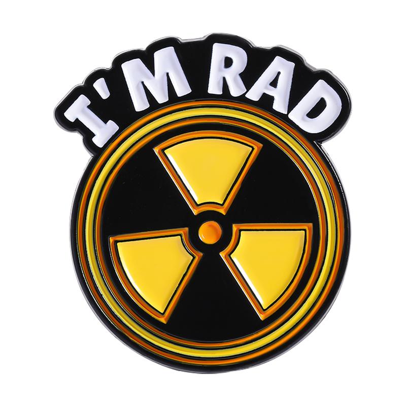 I'M RAD Enamel Pins Custom Skeleton Palm Brooches Lapel Badges Clothes Punk Jewelry Gift for Friends