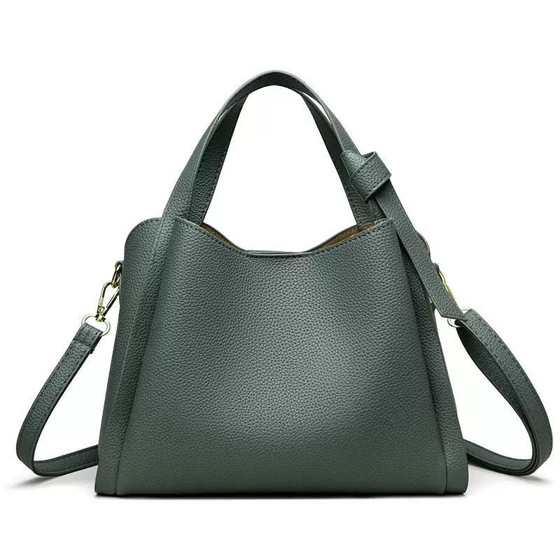 Retro Mode Einfache Neue Textur Große Kapazität Schulter Tasche frauen Handtaschen Tragbare Messenger Eimer Tasche
