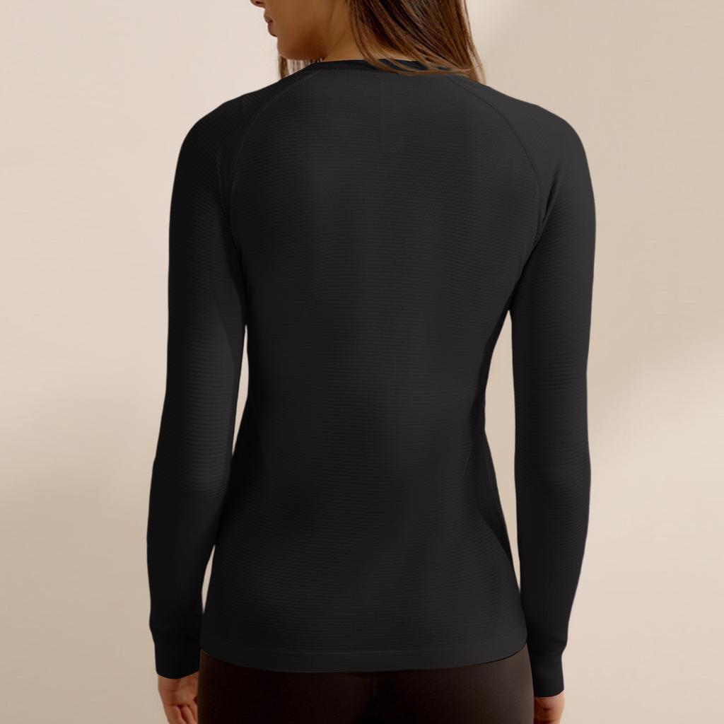 Dámská jednobarevná fitness souprava slim fit s návleky na prsty sportovní top s dlouhým rukávem