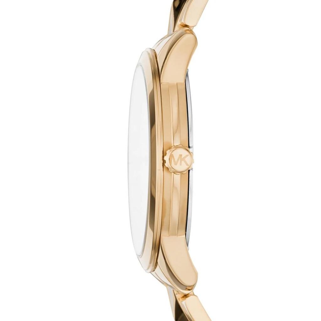 Michael Kors Relógio Petite Runway Mercer Pavé Dourado e Turquesa MK6673