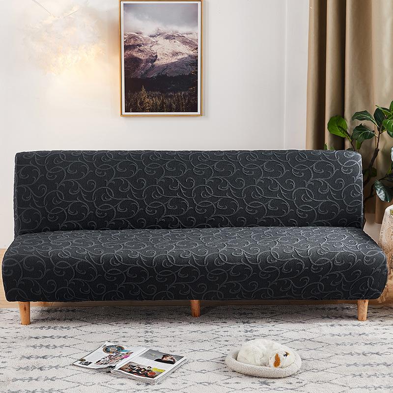 3D Embossed Jacquard Thick Sofa Cover Luxury Stretch Armless All-Cover Sofa Bed Dust Cover High-End Anti Scratch Couch Cover