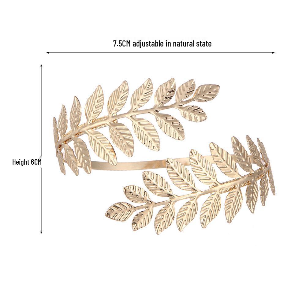 Kashi Tong European-American Leaf Armlet Roman Bride Open Bracelet - Christmas Gift Jewelry