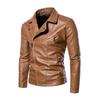 Leather Jacket Casual Autumn and Winter New Leather Jacket Green Handsome Motorcycle Pu Jacket Casual Men's Jacket Trend