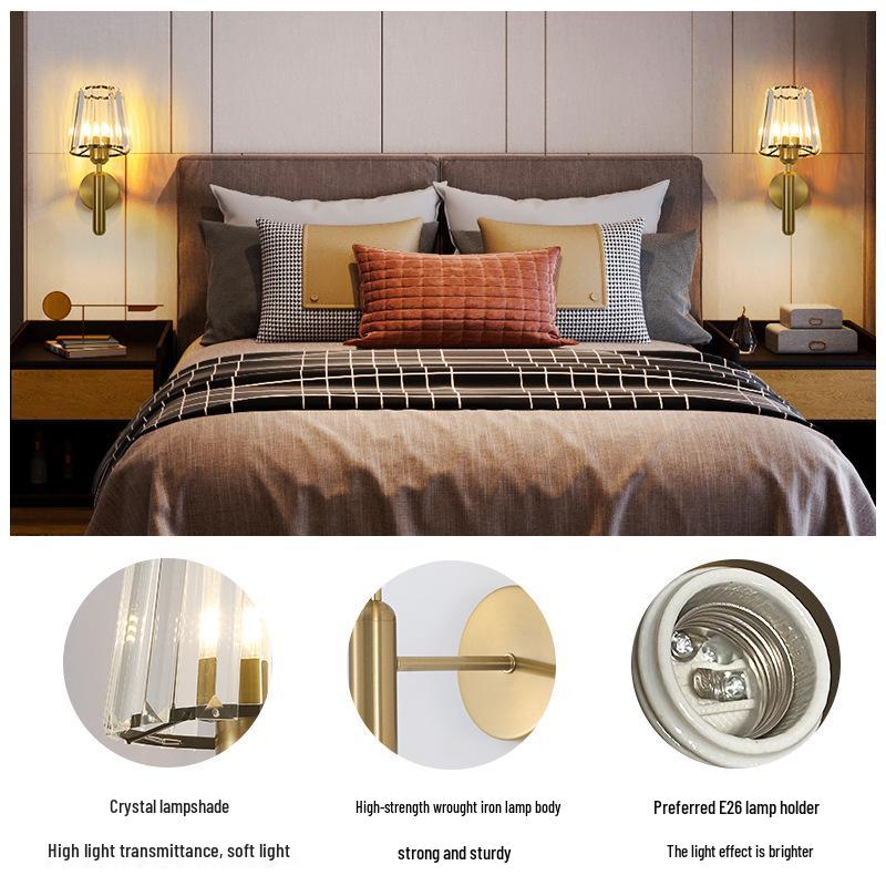 2025 Luxury Crystal Glass Wall Lamp for Bedroom, Villa, Corridor, or Entrance