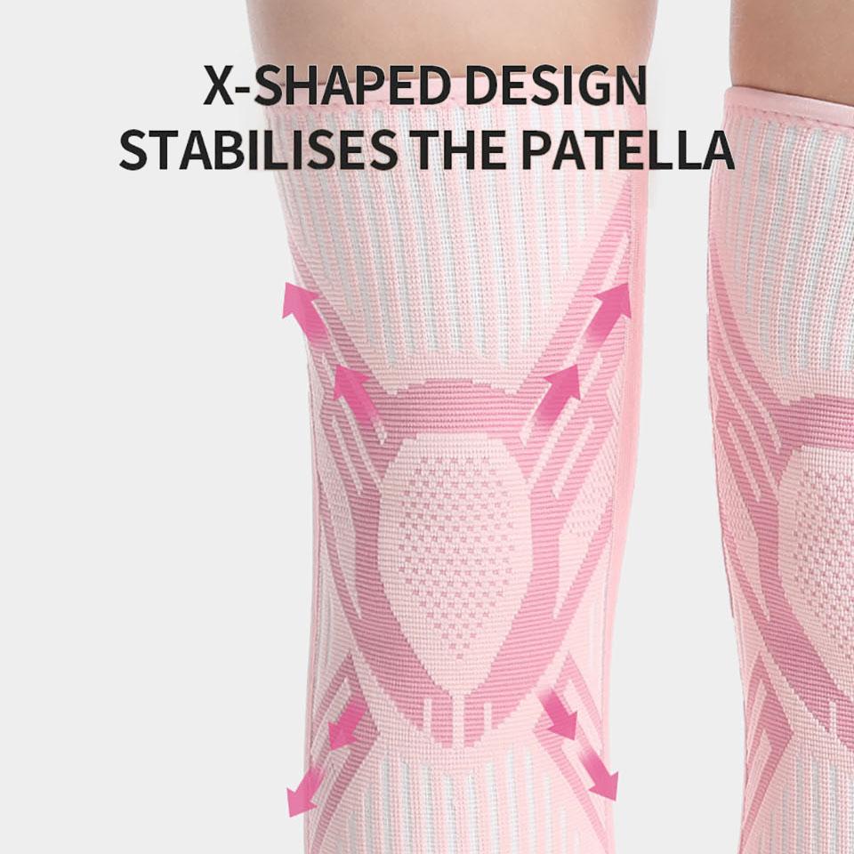 1Pcs Sports Knee Pad Knitted Breathable Supported Double-Sided Spring Bars Basketball Running Protective Gear Badminton Football