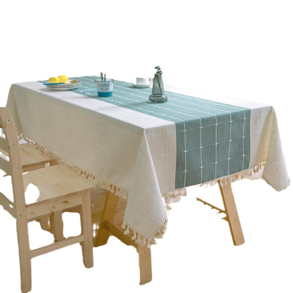 Party Extended Table Cloth Art Walmart Restaurant Plaid Cotton And Linen Tassel Simple Modern Color Matching Tablecloth Cover