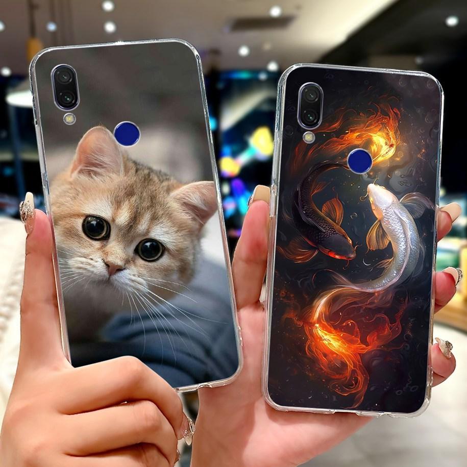 For Cover Xiaomi Redmi 7 7A Case Luxury Painted Soft Clear Silicone TPU Shockproof Cover For Xiaomi Redmi Note 7 Pro Note7 Coque