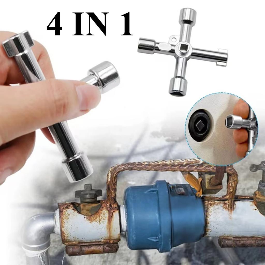 Multi functional four in one cross portable silver hand screwdriver DIY socket screwdriver head combination electric control cabinet car elevator