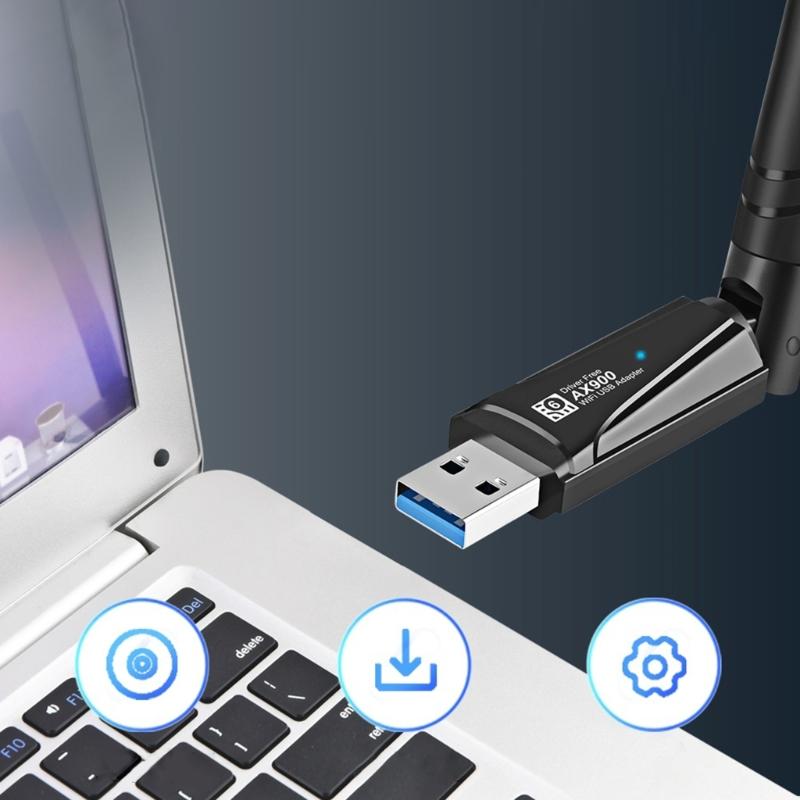 WiFi Dongle 900Mbps WiFi Adapters WIFI6 Transmitters Receiver DualBand 5GHz/2.4GHz Fast USB2.0 900M