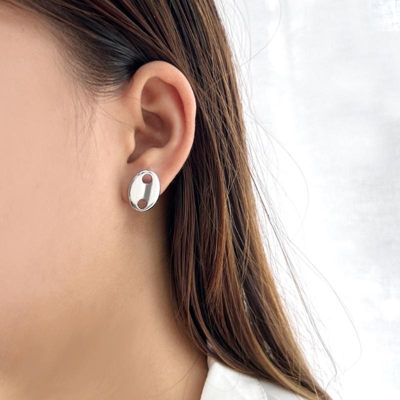 Stabile Edelstahl-Ohrringe mit Kaffeebohnen-Design für Damen und Mädchen Trendiges Schmuck-Accessoire Geschenke Allergiefrei