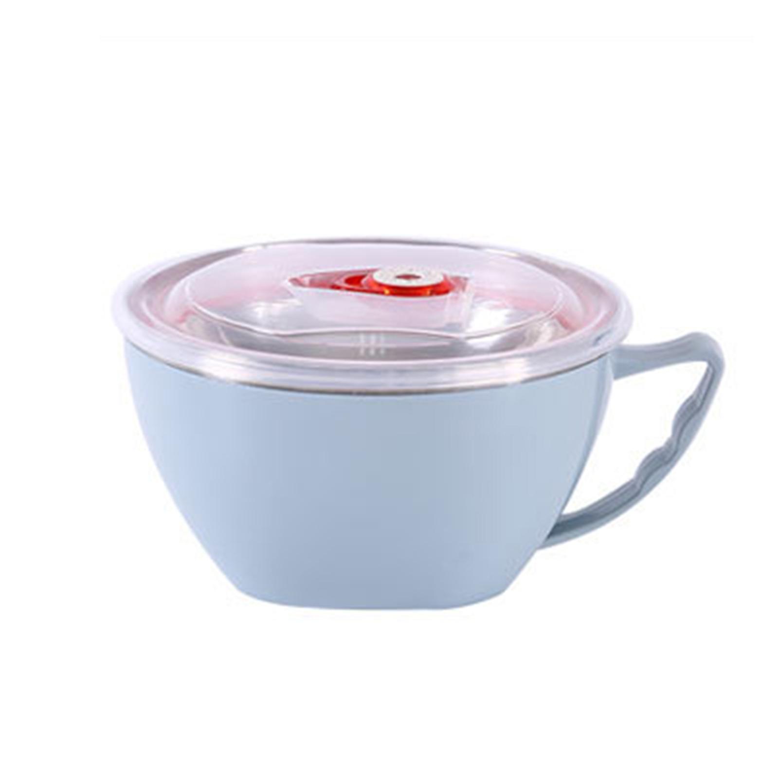 Anti-Scald Instants Noodle Bowl With Lid Multi-Purpose Food Container For Home Kitchen синий