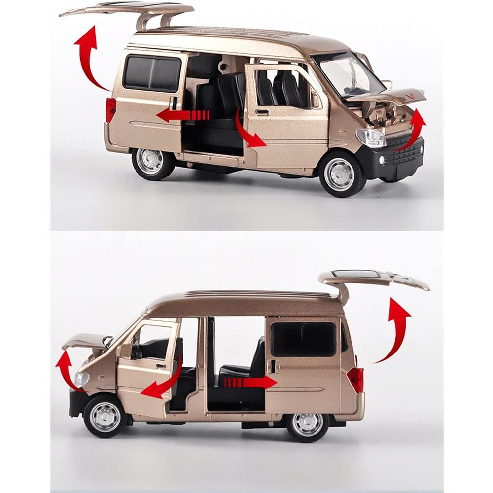 Modele de vehicule la scară 1/32 pentru litera inițială WULING Fan MPV Model metalic de mașină Sunete și lumină Trage înapoi Jucărie Cadou sofisticat