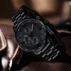 2/4PCS Black Men Watch Set Fashion Classic Three Eye Quartz Watch Jewelry Set Suitable for Daily Clothing Matching Perfect Gift