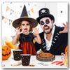 Halloween Pumpkin/ Ghost/ Party Disposables Printed Tissue Paper Plate Plastic Knife And Fork Party Set