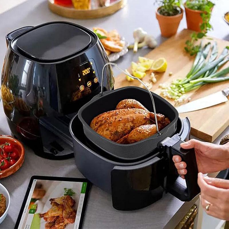 Air Fryer Non-stick Cake Baking Tray Basket Izza Bread Baking Tray Basket Kitchen Air Fryer Accessories Baking Basket