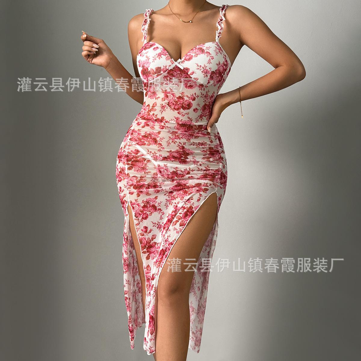2026 new sexy dress print summer new slim S