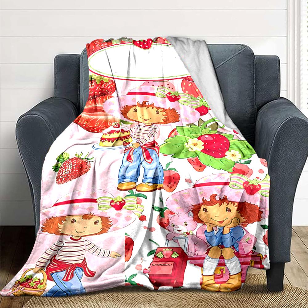 1Pc Strawberry Party Invitation Blanket For Couch Bed Plush Cozy Fuzzy Blanket Super Soft Warm Blankets For Fall And Winter 0918254