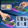 Car Non Slip Wireless Charger Phone Chage Pad ON/OFF RGB Light for iPhone 17-12 Samsung Xiaomi 17 Pro Max AirPods4 Fast Charging