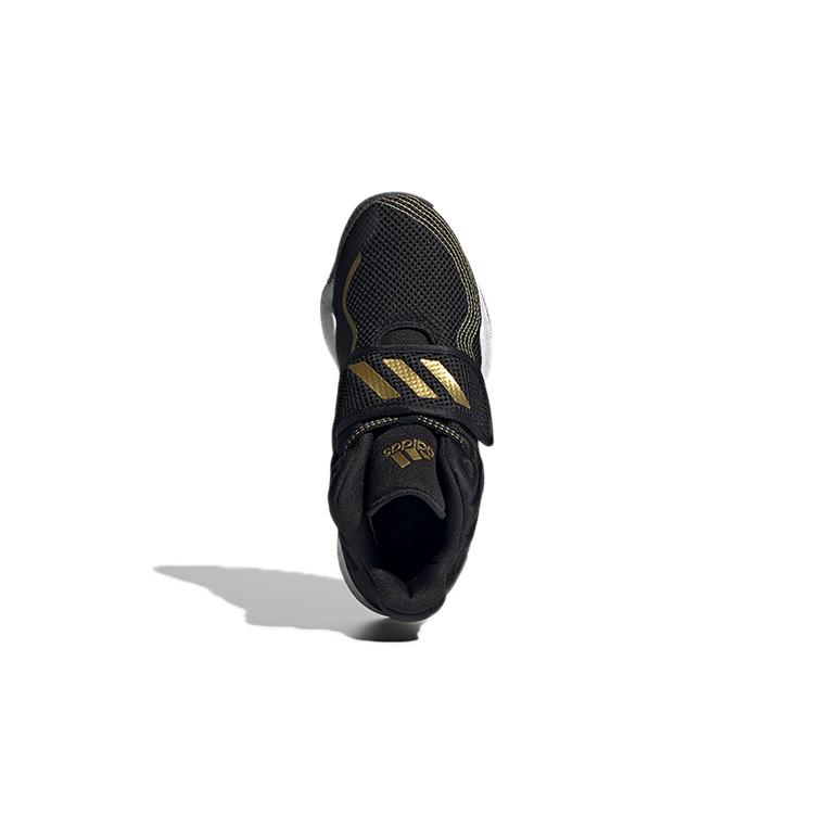 adidas Deep Threat Primeblue J Abrasion Resistant Low Top Children's Basketball Shoes Black Gold S29014